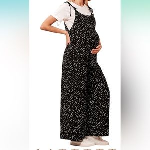 Polka Dot Maternity Jumpsuit Size Medium